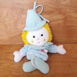 Vintage Dakin Clown Crib Pull Toy Plush Stuffed Musical Somewhere Out There Blue